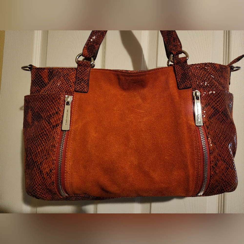 Michael Kors Suede Snakeprint Purse